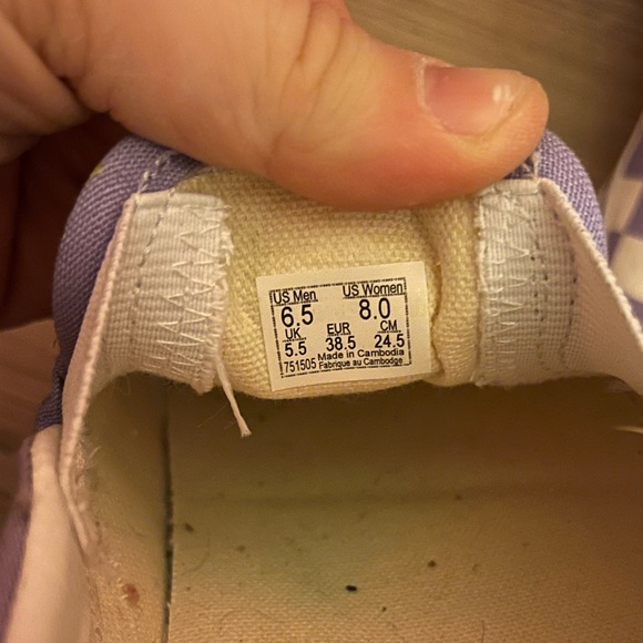 Checkered Vans - Purple and White Women’s Size 8 - Picture 2 of 3